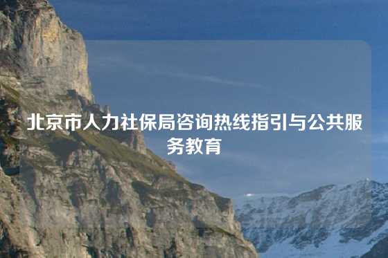 北京市人力社保局咨询热线指引与公共服务教育