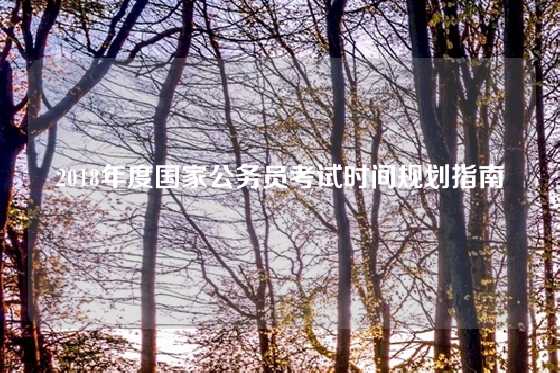 2018年度国家公务员考试时间规划指南