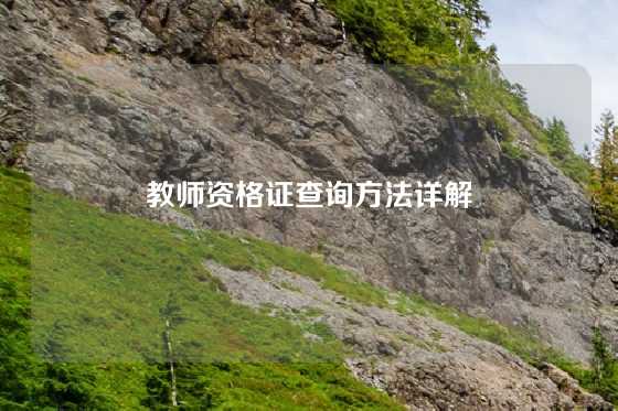 教师资格证查询方法详解