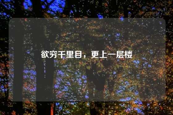 欲穷千里目，更上一层楼